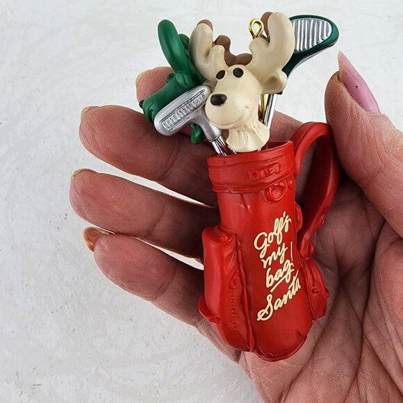 Hallmark Keepsake Handcrafted Golf's My Bag Christmas Ornament 1990 - Picture 3 of 7